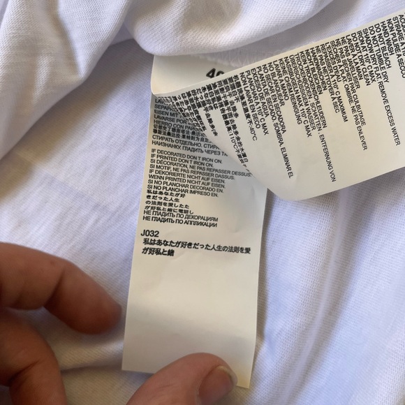 White Maison Margiela hand-embroidered MxM logo t-shirt size S small - Picture 5 of 9